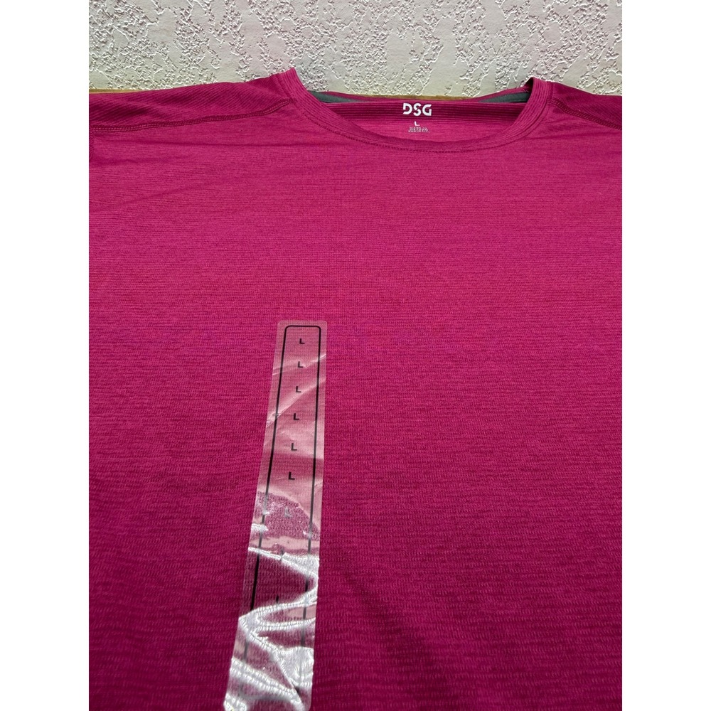DSG Mens Short Sleeve Performance T-Shirt Berry Purple Heather Large NEW - Picture 3 of 4